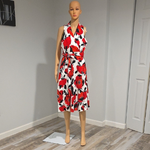 London Times Red and Black Halter Sundress - Picture 2 of 11